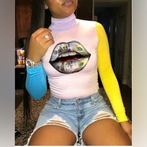 Colorful Graphic Long Sleeve Top